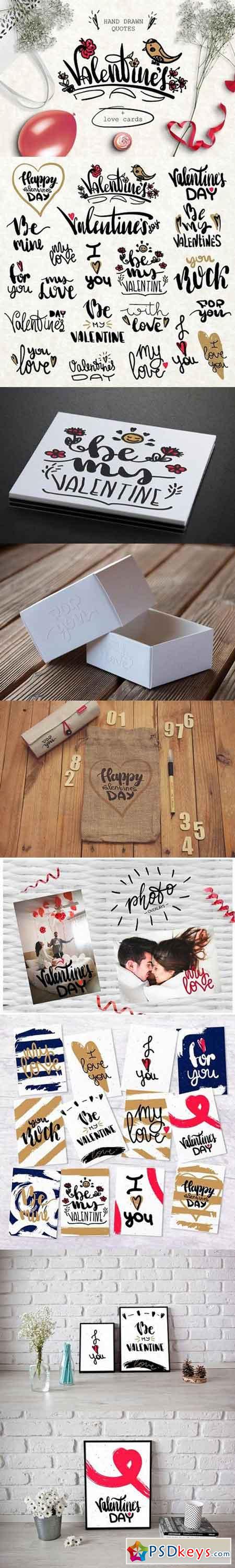 Valentine's day Cards, lettering 1097149
