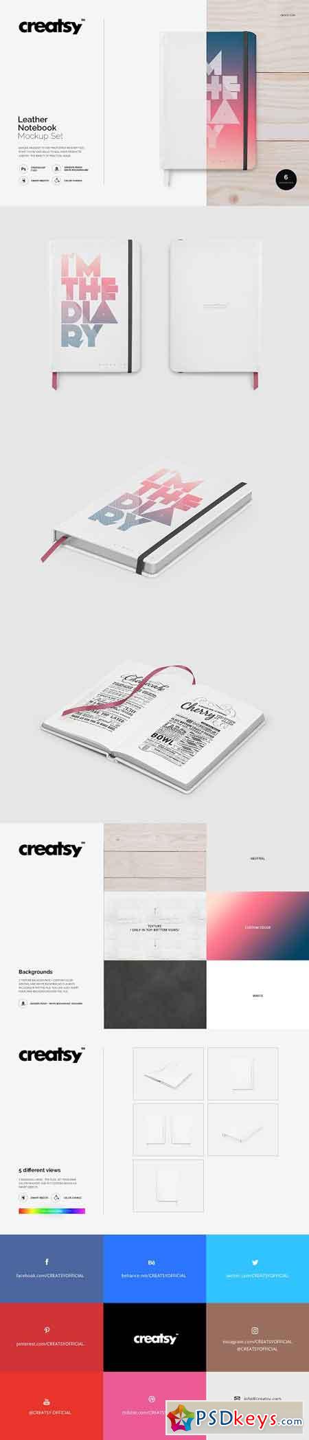 Leather Notebook Mockup Set 1154270 » Free Download ...