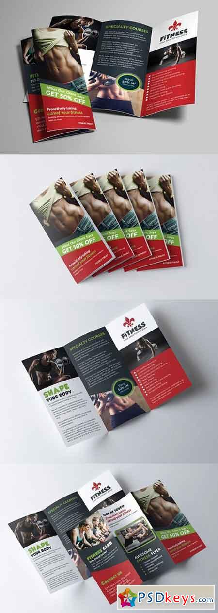 Gym and Fitness trifold Brochures 1228112