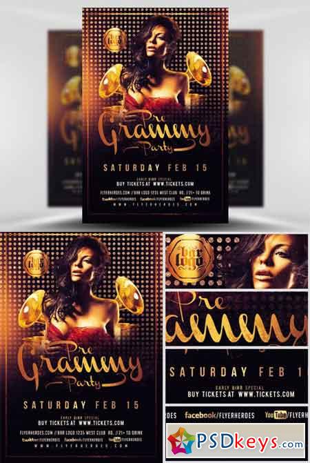 Pre Grammy Party Flyer Template
