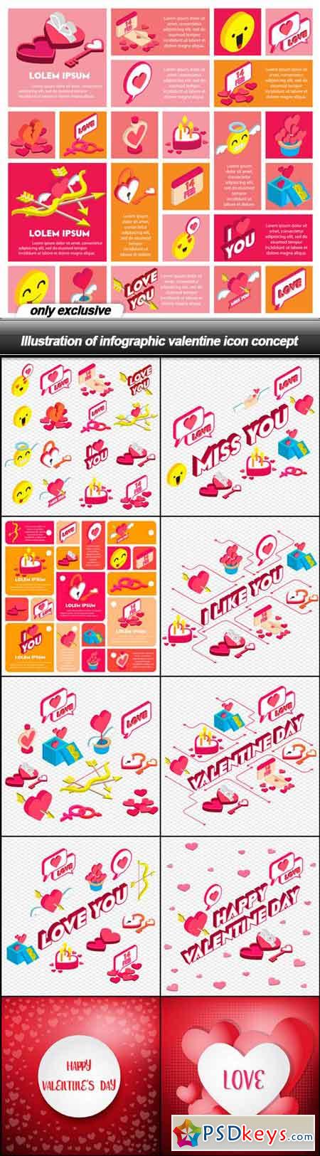 Illustration of infographic valentine icon concept - 11 EPS