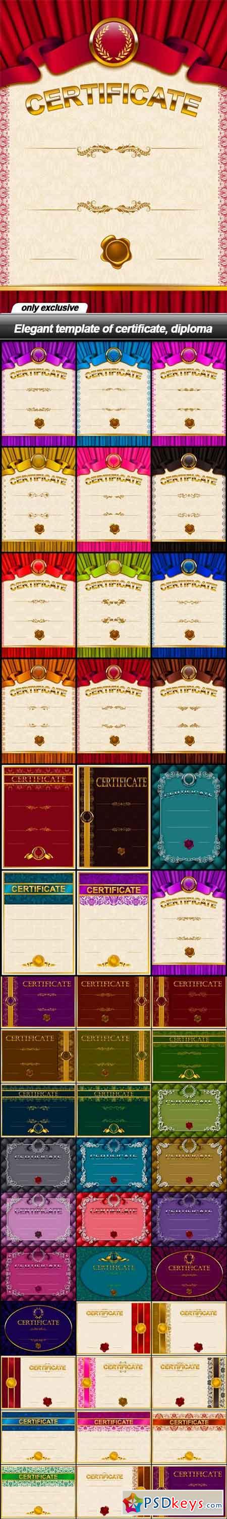 Elegant template of certificate, diploma - 46 EPS