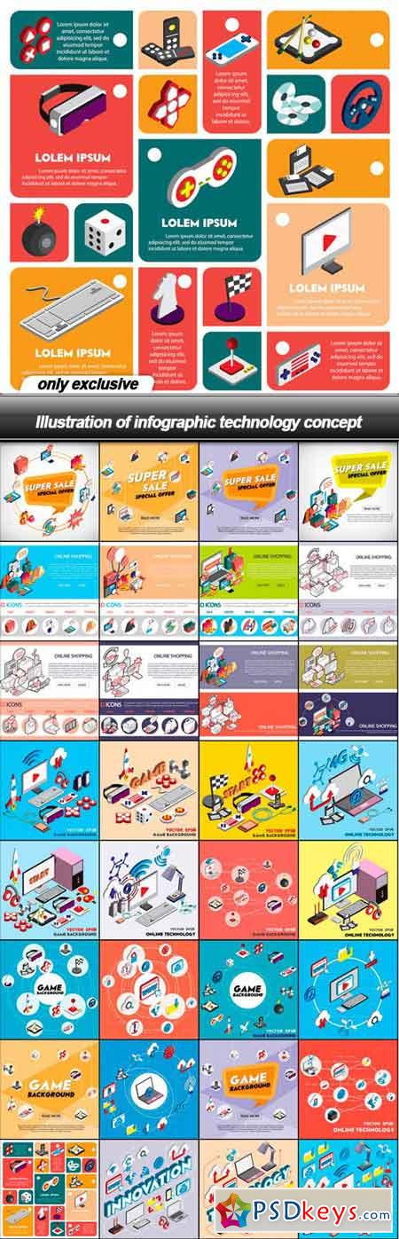 Illustration of infographic technology concept - 32 EPS