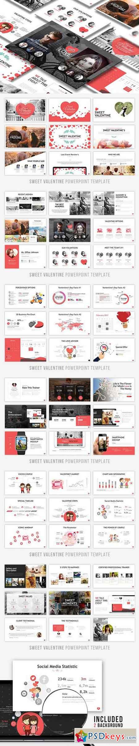 Sweet Valentine Powerpoint Template 1223976