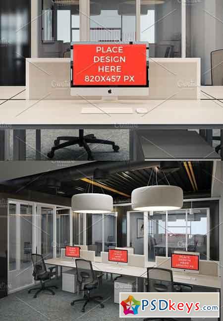 Realistic Screen Mock-up In Office 1131894