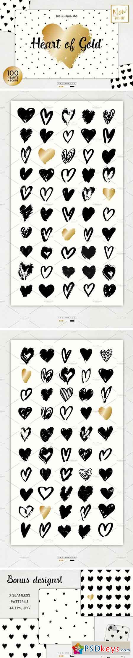 Heart of Gold Graphics Set 1173015