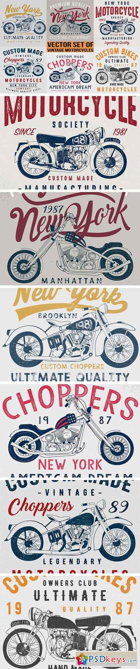 Vintage Motorcycle Illustrations 1185795