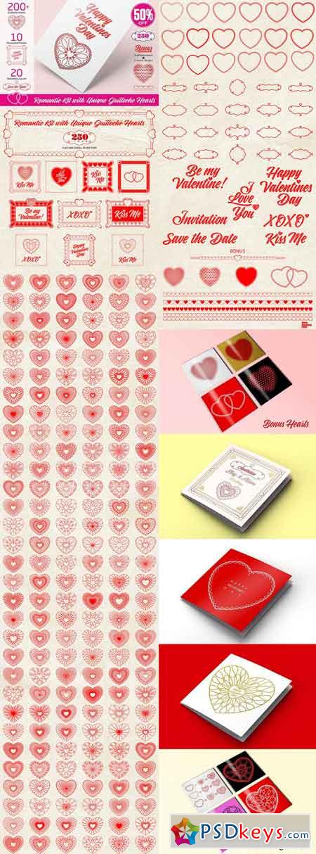 Romantic Kit with Guilloche Hearts 1222938