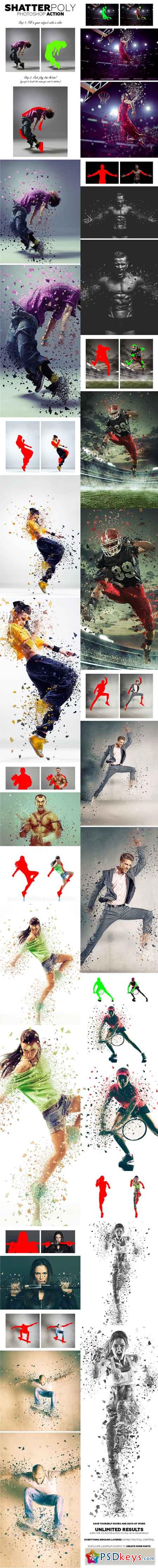 ShatterPoly Photoshop Action 19359412