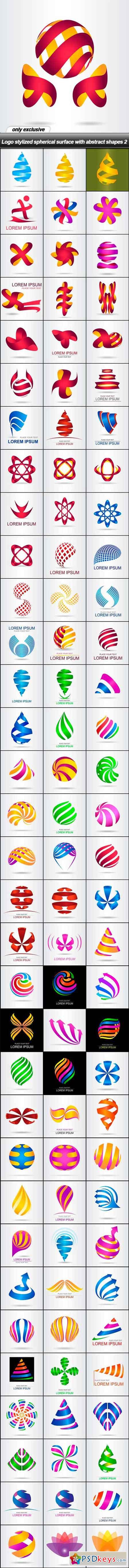 Logo stylized spherical surface with abstract shapes - 100 EPS