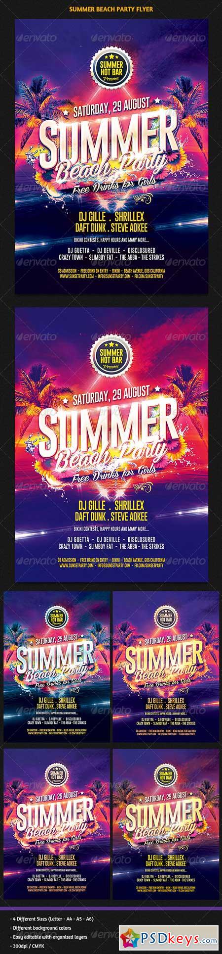 Summer Beach Party Flyer 8278737