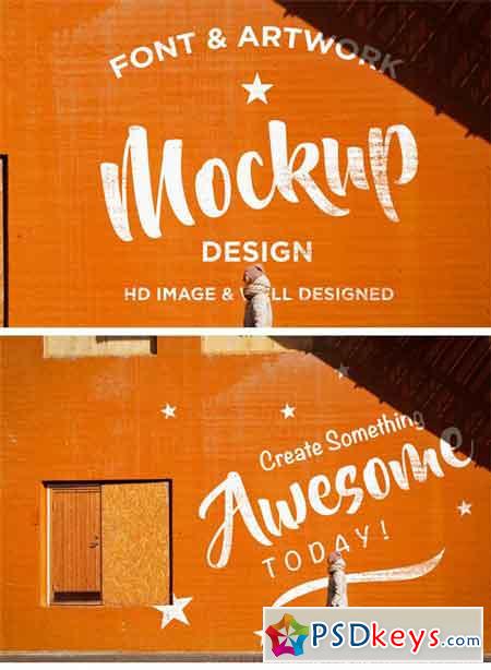 Font & Artwork HD Wall Mockup Design 1213484