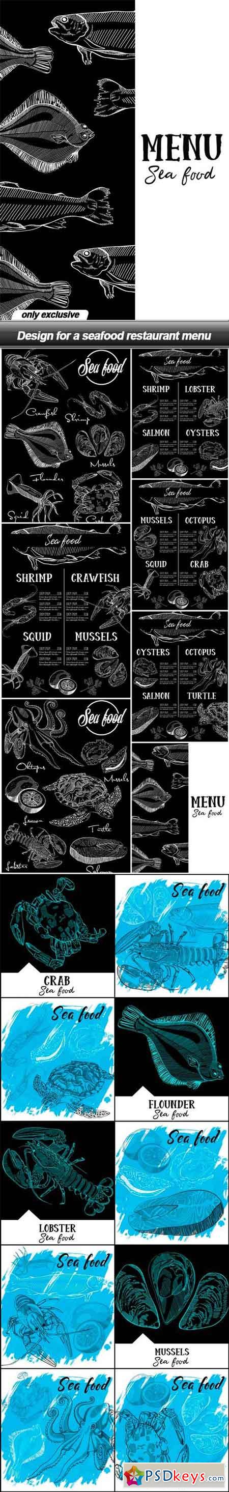 Design for a seafood restaurant menu - 17 EPS