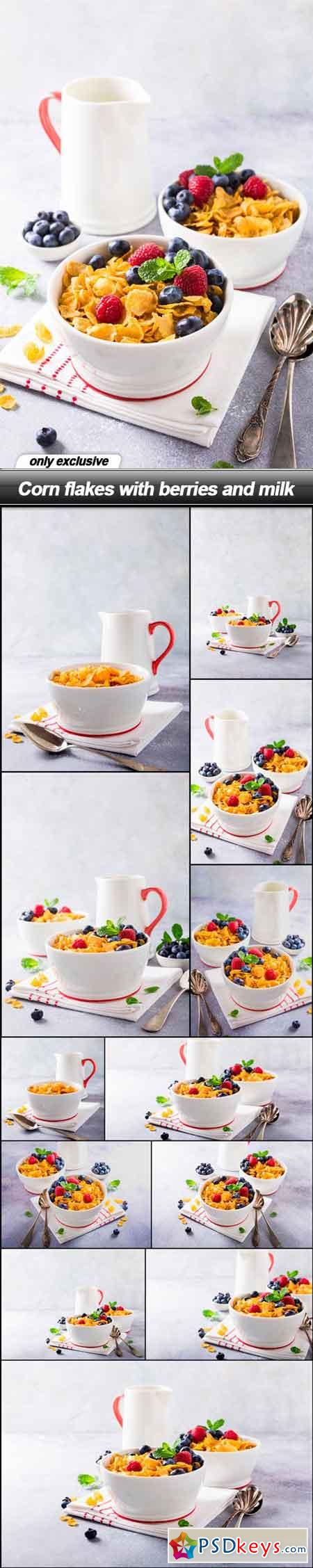 Corn flakes with berries and milk - 14 UHQ JPEG