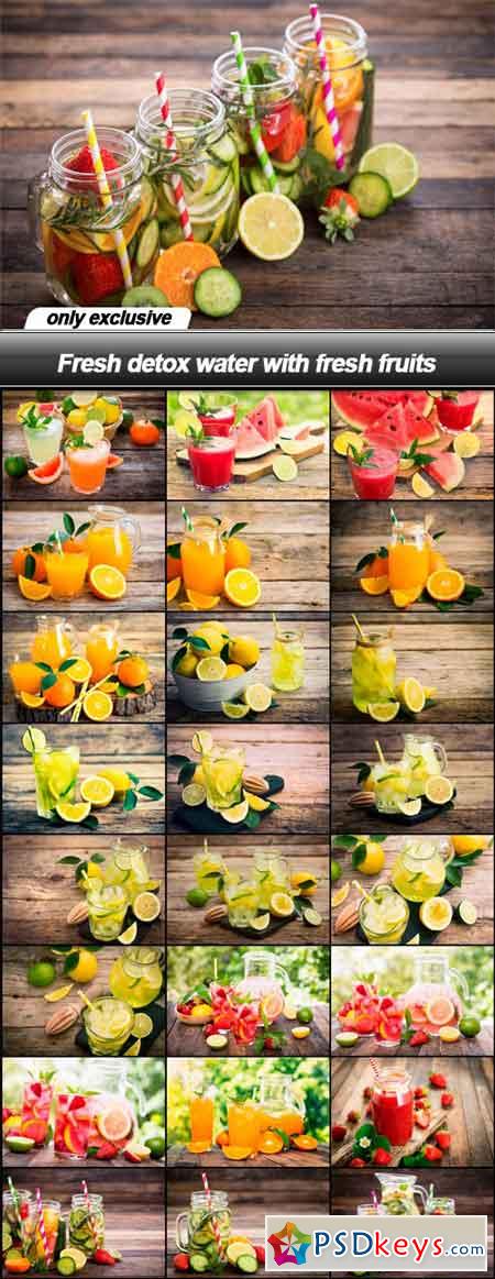 Fresh detox water with fresh fruits - 25 UHQ JPEG