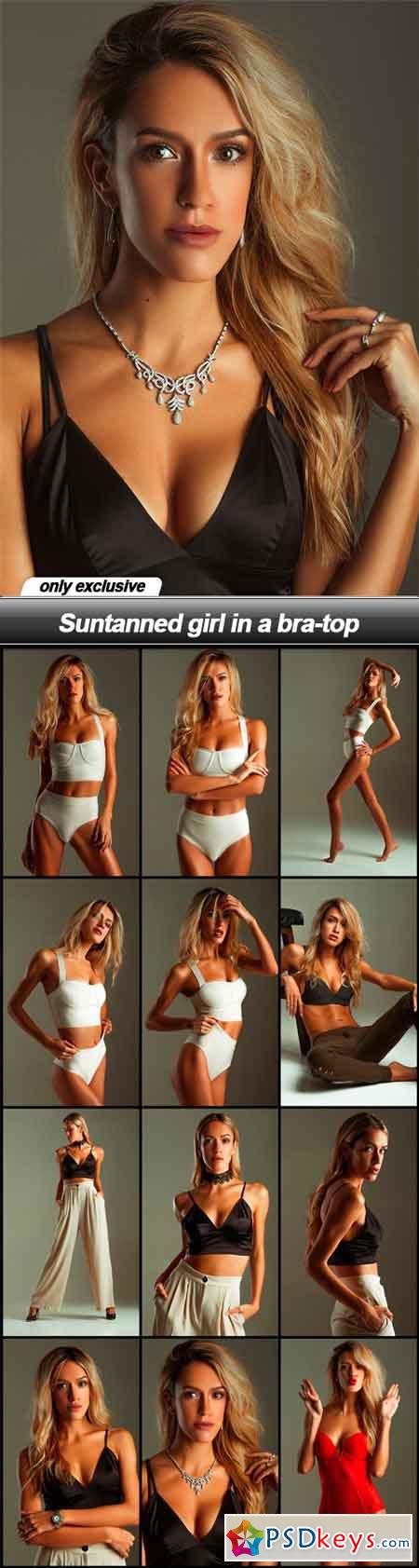 Suntanned girl in a bra-top - 12 UHQ JPEG