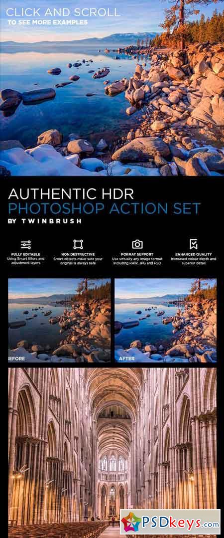 Authentic HDR Photoshop Action 1165985