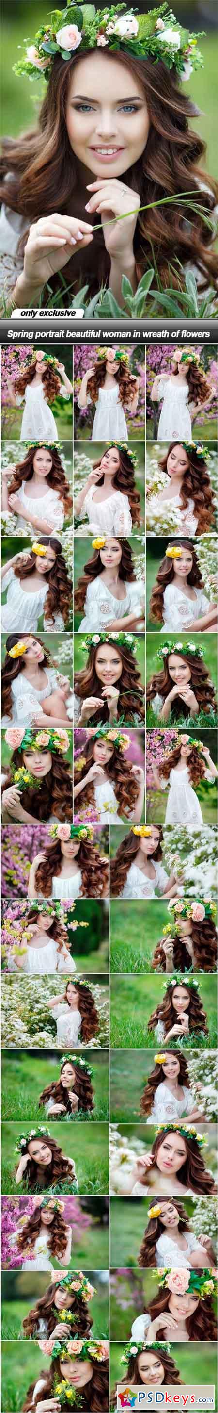 Spring portrait beautiful woman in wreath of flowers - 30 UHQ JPEG