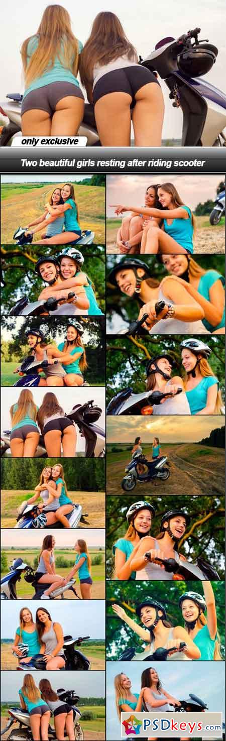 Two beautiful girls resting after riding scooter - 15 UHQ JPEG