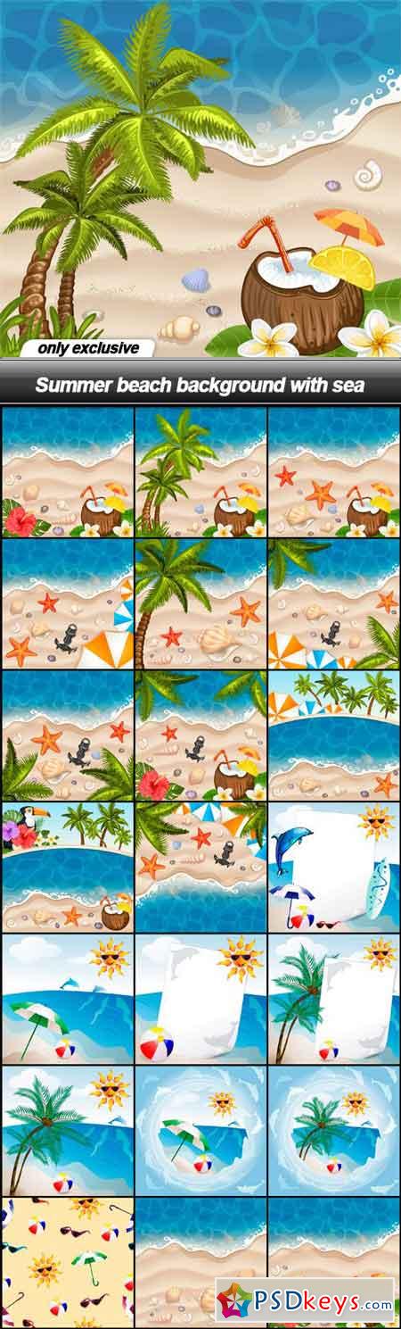 Summer beach background with sea - 20 EPS