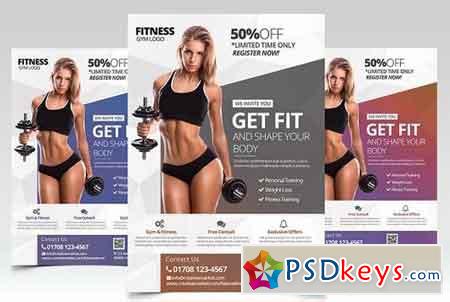Get Fit - Fitness PSD Flyer 1245511