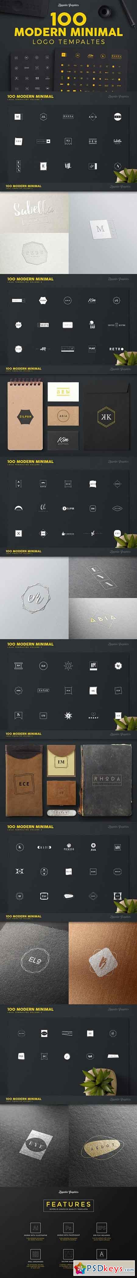100 Modern Minimal Logo Templates 1249050