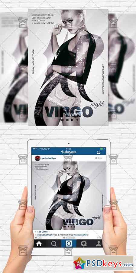 Virgo Night - Flyer Template+Instagram Size Flyer