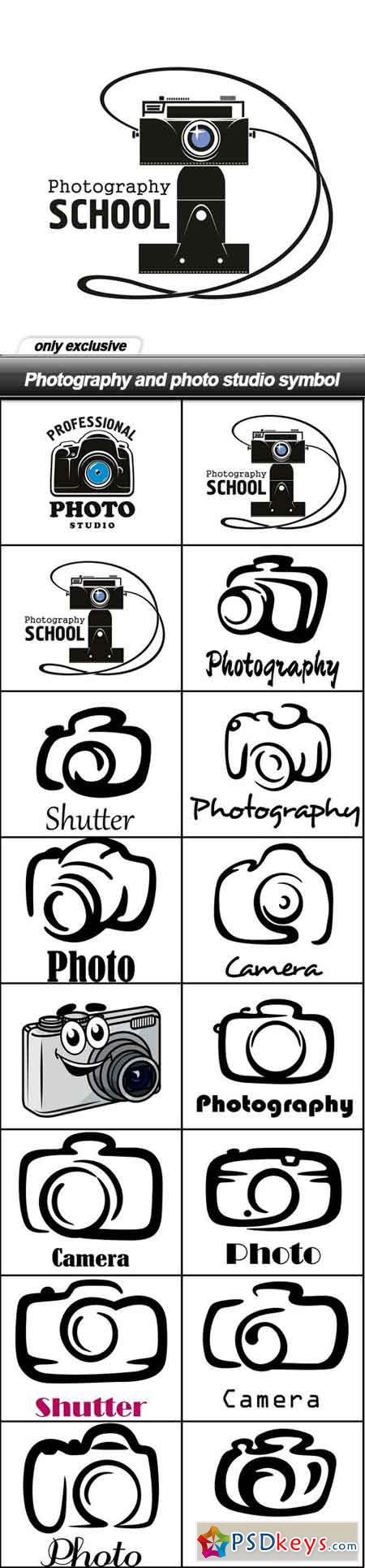 Photography and photo studio symbol - 16 EPS