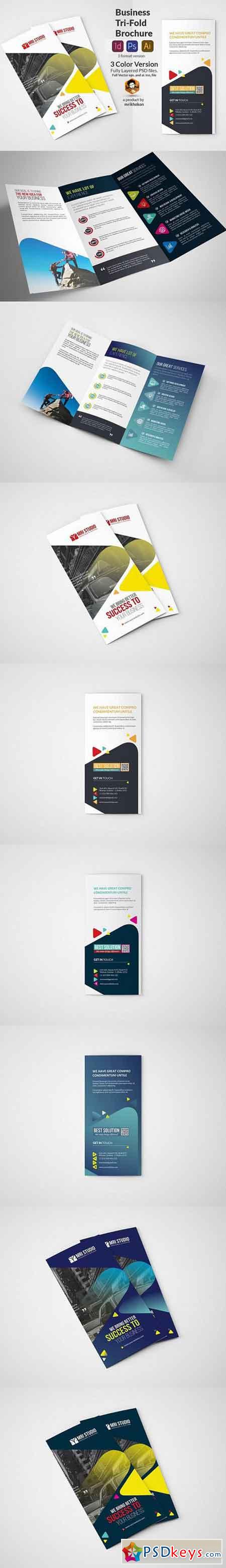 Business Tri-Fold Brochure Templates 1256903