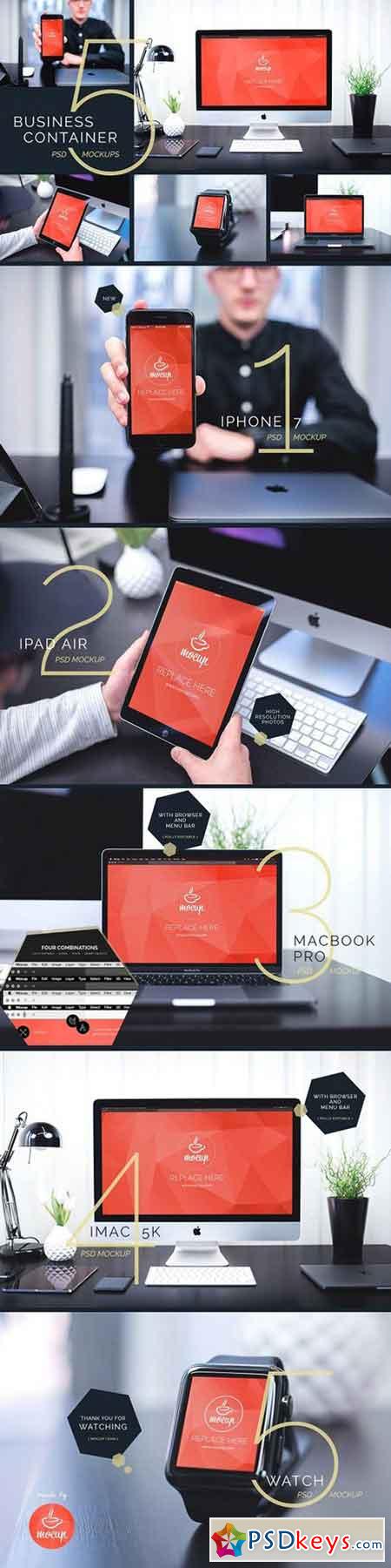5 PSD Mockups Business Container 1259553