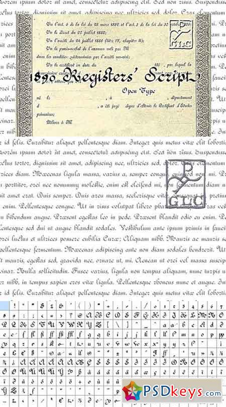 1890 Register's Script OTF 1269659