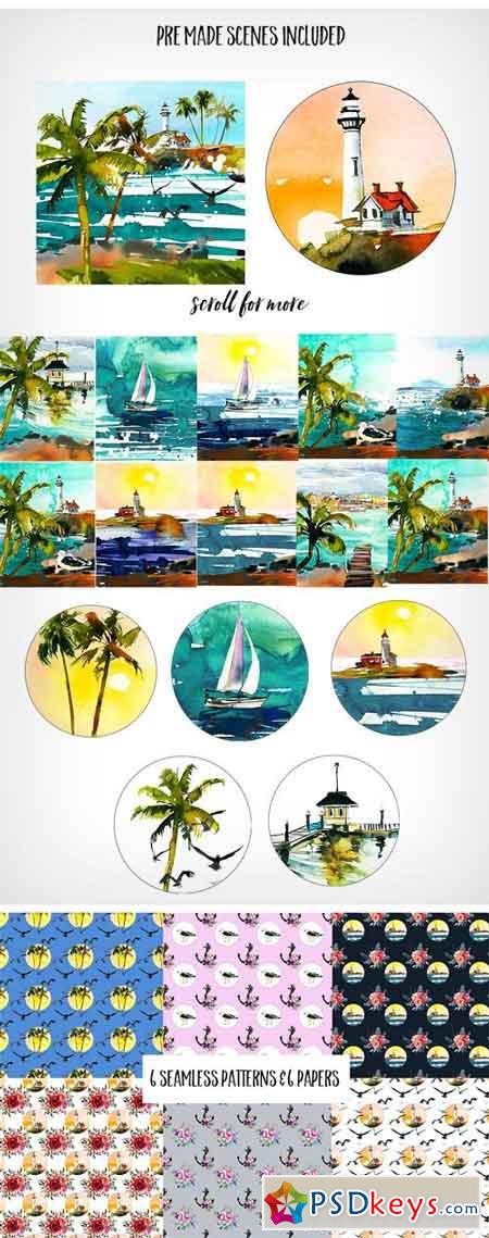 Watercolor Seascape Creator Kit 1140993