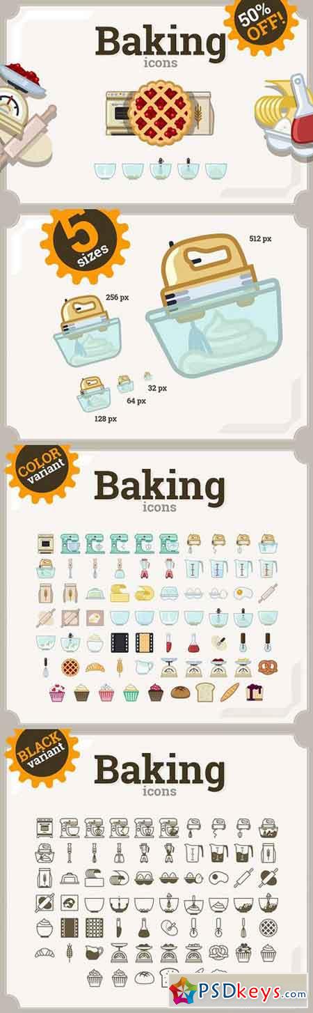 Baking icons set (69 + 66) 1247667