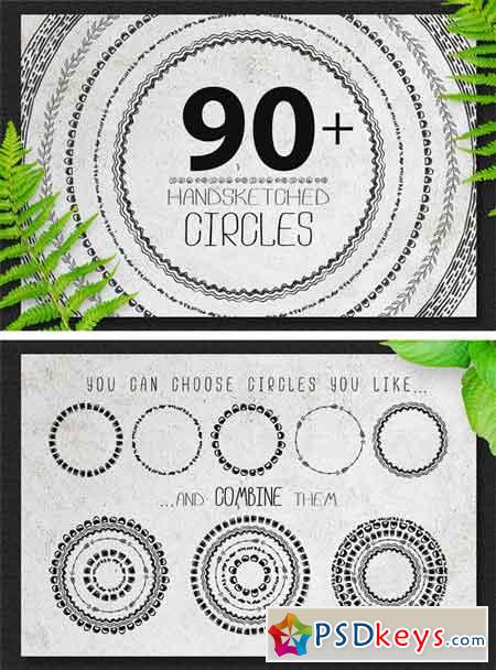 Big Set of Decorative Circles 1256516