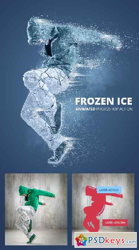 Frozen Ice Gif Animated Photoshop Action 19432116