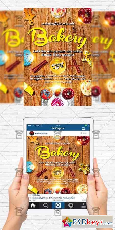 Bakery - Flyer Template + Instagram Size Flyer