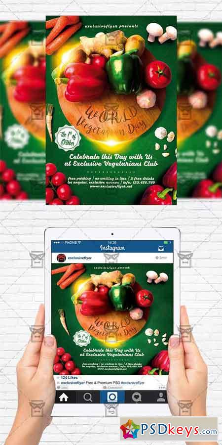 World Vegetarian Day - Flyer Template + Instagram Size Flyer