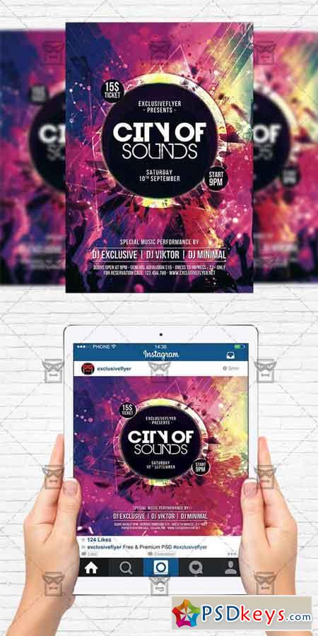 City of Sound - Flyer Template + Instagram Size Flyer