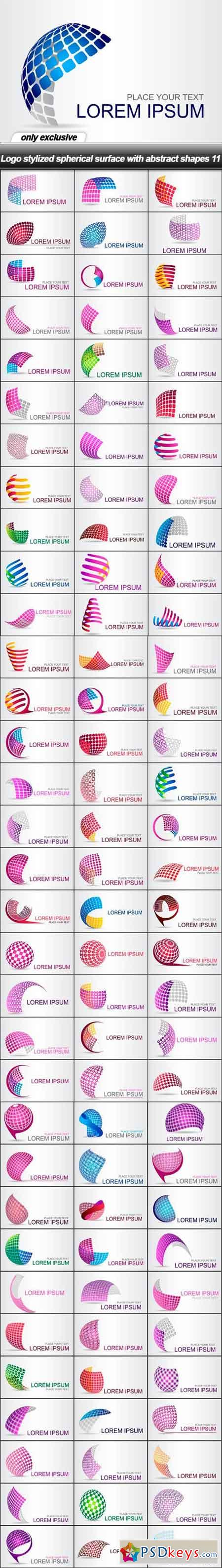 Logo stylized spherical surface with abstract shapes 11 - 100 EPS