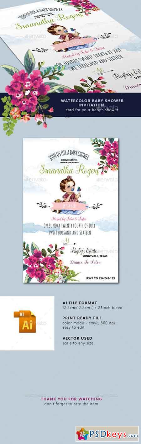 Watercolor Baby Shower Invitation 16816435