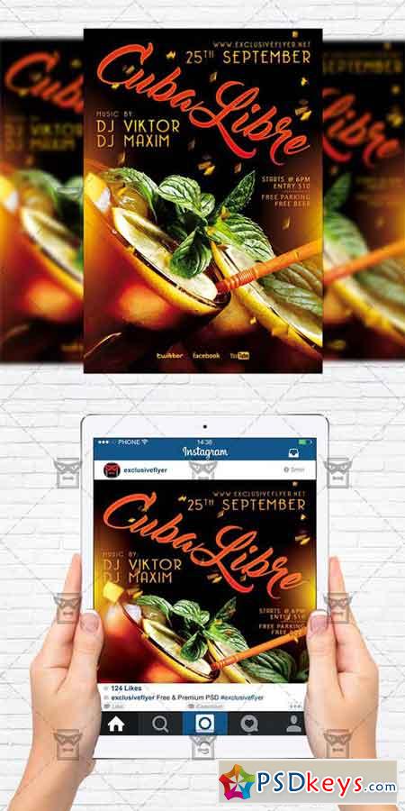 Cuba Libre - Flyer Template + Instagram Size Flyer