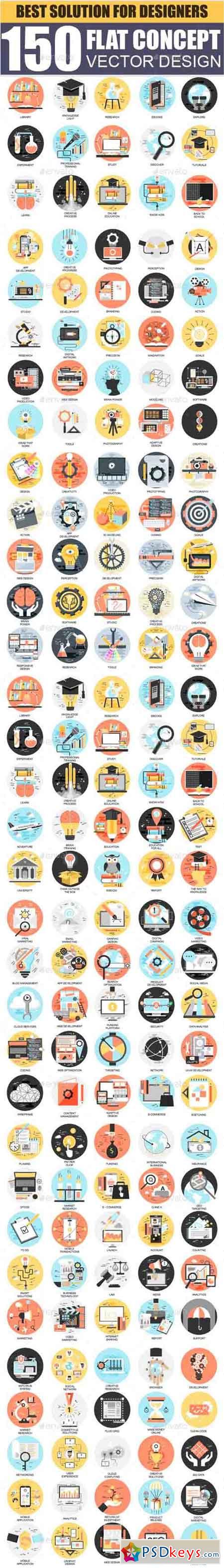 Set of Flat Design Concept Business Icons 18337040