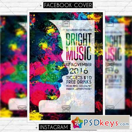 Bright Music Night  Premium PSD Flyer Template