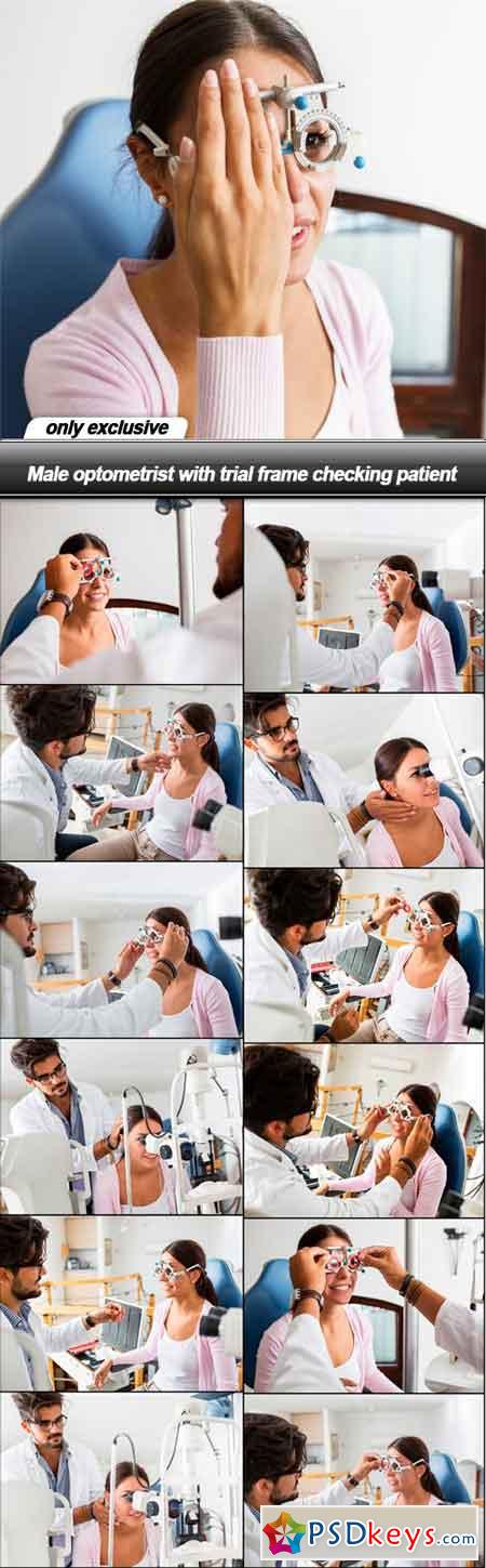 Male optometrist with trial frame checking patient - 13 UHQ JPEG