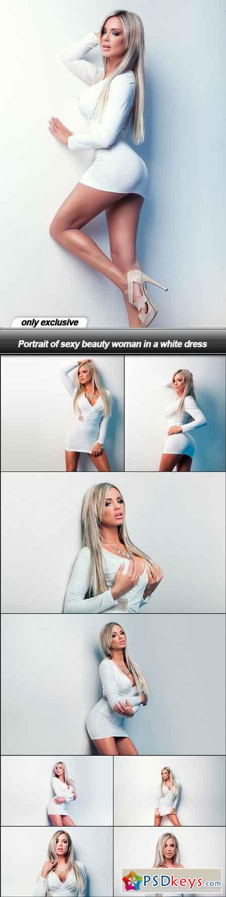 Portrait of sexy beauty woman in a white dress - 9 UHQ JPEG