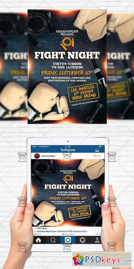Fight Night - Flyer Template + Instagram Size Flyer