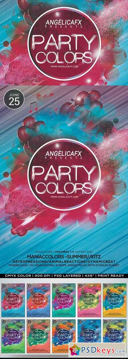 Party Colors Flyer Template 1275154