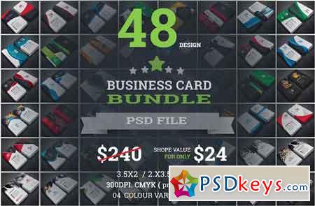 Simple Minimal Business Cards Bundle 1291426