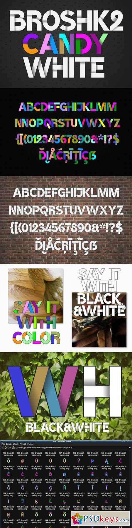 Color fonts BroshK2-candy & white 1262283