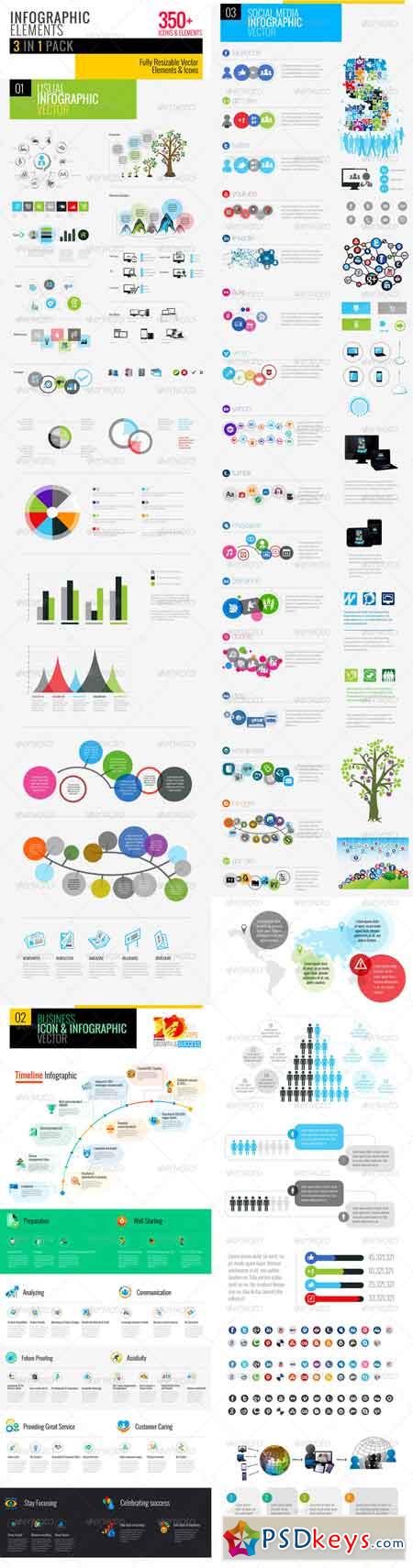 Clean Infographics Pack 3 in 1 6162998